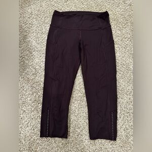 Lululemon Fast Free Crop II (Nulux 19"") Dark Adobe size 8